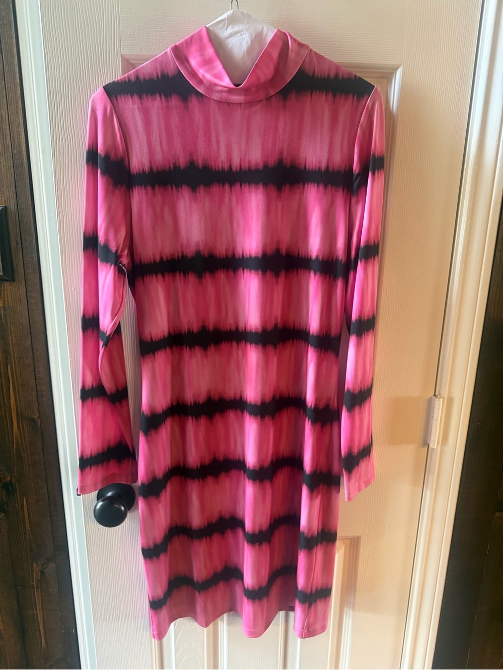 Alice + Olivia Hot Pink and Black Striped Tunic Dress